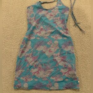 Lily Pulitzer Floral Teal and Pink Mini Dress